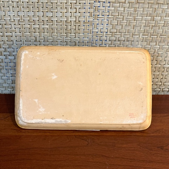 🍁🌟4xHP🌟VTG 1945-1952 Occupied Japan 2 Red Floral Paper Mache Trays - Picture 8 of 11